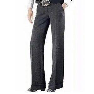 🛍️CAbi Speckled Tweed Wide leg cuffed pant Size 8🛍️